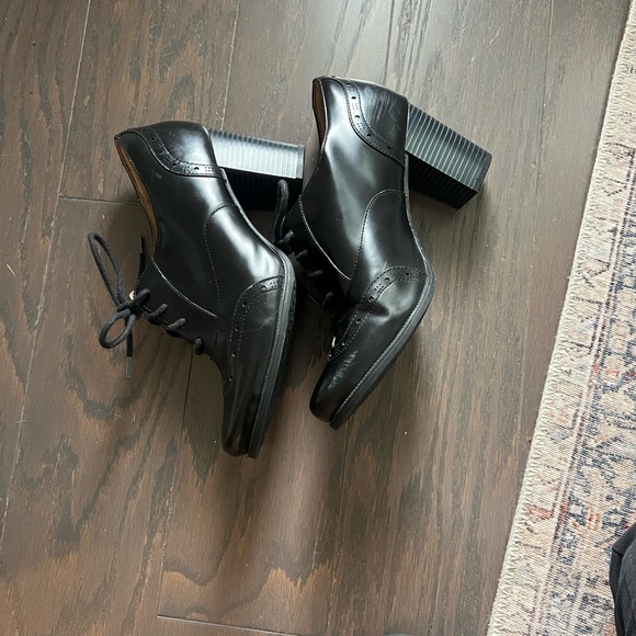 Clarks Black Leather Lace-Up Oxfords - Picture 3 of 4